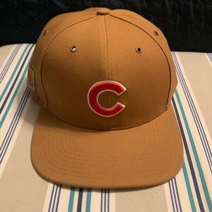 Khaki Carhartt Cubs 47 flat brim hat. OSFA
